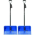 Produktbild: 2x Schneeräumer Schneeschieber Schneeschaufel Alpinus blau stark Schaufeln