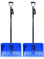 Produktbild: 2X Schneeschaufel mit ergonomischem Griff - Schneeräumer für kleine und große Schneemengen – Kunststoff-Blatt, Blattbreite: 55 cm, Aluminium-Stiel