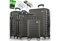 Produktbild: tillvex Sandfilteranlage tillvex® Reisekoffer Set Koffer Hartschale Trolley Kofferset Tasche (TSA Schloss Rollkoffer S-M-L-XL, 4 St), Reisekoffer Set 4-TLG. + Gepäckwaage, 8X Gurte & 4X Anhänger Kofferset