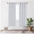 Produktbild: Deconovo Verdunkelungsvorhang Gardinen mit Ösen Blickdichte Vorhang Kälteschutz Schlafzimmer 2er Set, Blackout Curtain einfarbig Thermo Vorhang Verdunkelung Wärmeisolierend grau|silberfarben|weiß 140 cm x 175 cm