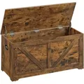 Produktbild: Boxxx Truhe Vasagle, Braun, Holzwerkstoff, Vintage, 100x46x40 cm, Tragegriff, Deckel aufklappbar, Ordnen & Aufbewahren, Truhen