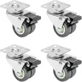 Produktbild: 6720 Doppelte Schwerlastrollen Aus Polyurethan, 4er Set, 50 Mm, Grau - Hmf