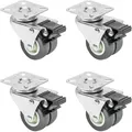 Produktbild: HMF 4x Doppelte Schwerlastrollen mit Bremse Polyurethan 50mm Transportrollen