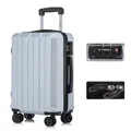 Produktbild: Premium Reisekoffer TSA-Schloss,YKK-Reißverschluss Hartschalen-Koffer Trolley Kabinenkoffer Rollkoffer Suitcase Handgepäck 4 Rollen (Silber, XL)