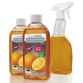 Produktbild: EASYmaxx Reinigungs-Konzentrat Orange 2x500ml Set mit Sprühflasche | Ergibt 100 Liter Allzweckreiniger | Mühelose Reinigung von allen Flächen | Ideal für Kochfelder, Grillroste, Backöfen u.v.m.