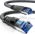 Produktbild: CSL - 10m Netzwerkkabel CAT 8 - LAN Kabel Patchkabel - Baumwollmantel - CAT8.1 High Speed Gigabit Ethernet Cable - 40 Gbits - S/FTP PIMF - RJ45 Stecker - Cat6 Cat7 Cat8 komp - 10 Meter - schwarz