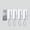 Produktbild: Siedle CA 812-4 E/W Audio-Set Compact, 4 Ruftasten, edelstahl gebürstet (210008741-00)