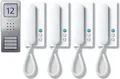 Produktbild: Siedle SET CA 812-4 E/W Türsprechanlage Kabelgebunden Infofeld Silber, Weiß