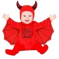 Produktbild: W WIDMANN MILANO Party Fashion - Baby Kostüm Fledermaus oder Teufel, Plüsch Overall mit Mütze, Kinder Verkleidung Halloween, Karneval