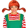 Produktbild: W WIDMANN MILANO Party Fashion 46916 - Perücke Lustiges Mädchen mit 2 geflochtenen Zöpfen, rot, Kunsthaar, Wig