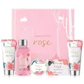 Produktbild: Geschenkset Frauen Rose Duschgel Körperbutter Handcreme Bodylotion Spa Geschenk