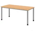 Produktbild: Hammerbacher-Schreibtisch 4Fuß-rd.160x80cm Buche/Silber-VHS16/6/S