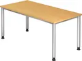 Produktbild: HAMMERBACHER Schreibtisch Schreibtisch 4-Fuß-rund 160x80cm Buche/Silber