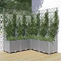 Produktbild: vidaXL Pflanzkübel mit Rankgitter Hellgrau 120x120x136 cm PP