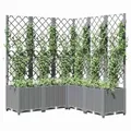 Produktbild: Pflanzkübel mit Rankgitter | Blumenkübel | Blumenecke | Rankhilfe | PE-Rattan
