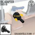 Produktbild: S60 x 6 IBC Adapter Tülle Stutzen drehbar 1 (25 mm) Container Fass Tank Zubehör...