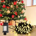 Produktbild: SALCAR 16m 100er LED Lichterkette Außen, 31V Christbaumbeleuchtung mit 8 Modi, Timer und Memory, Wasserdicht Weihnachtsbeleuchtung für Garten Rasen Balkon Party Weihnachtsdeko, Warmweiß