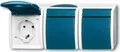Produktbild: BUSCH-JAEGER Schuko-Dreifachsteckdose 2300/3EW-53 ocean waagerecht 2300/3EW-53 (2084-0-0698)