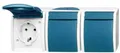 Produktbild: ABB 2CKA002084A0698 Schutzkontakt-Steckdose IP44 Blau-Grün, Lichtgrau (RAL 7035)