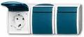 Produktbild: Busch-Jaeger 2300/3 EW-53 SCHUKO Steckdose, Ocean IP44, 3-fach, grau/blaugrün (2
