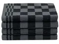 Produktbild: ZOLLNER 4er Set Küchenhandtücher Baumwolle in 50x50 cm - saugstarke und strapazierfähige Küchentücher - waschbar bis 60°C – in schwarz kariert - Gastronomiequalität - Oeko Tex® Zertifiziert