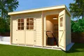 Produktbild: Gartenhaus Blockhaus  Pultdach 28 mm 254 390x220 cm Weka