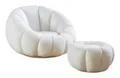 Produktbild: SalesFever Sessel und Hocker Set - Teddyfell Weiß - 368084