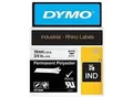 Produktbild: DYMO IND S0718220 / 18484 Authentic Rhino Polyester Schriftband Selbstklebend Schwarzer Druck auf Weiß 19 mm x 5.5m