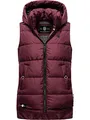 Produktbild: MARIKOO Damen warme Winter Steppweste mit Kapuze Zarinaa Wine Gr. XS