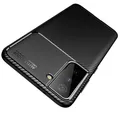 Produktbild: Hülle für Samsung Galaxy S21 5G Schutzhülle Silikon Case Schwarz Carbon Optik