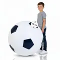 Produktbild: alldoro 60298 XXL Fußball Ø 75 cm groß, aufblasbarer Spielball mit mega Sprungkraft, Kinderball aus Gummi, Indoor & Outdoor, Schwarz/Weiß