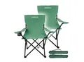 Produktbild: 24MOVE® Campingstuhl Faltstuhl, 2er Set, grün, mit Getränkehalter und Tragetasche Outdoor, faltbar max. 100kg, Anglerstuhl, Polyester