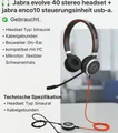 Produktbild: 🎧 Jabra Evolve 40 Stereo Kopfhörer +   Steuerungseinheit USB A Kophörer Headset