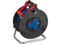 Produktbild: Brennenstuhl Garant Kabeltrommel, 50 meter, 3 Schutzkontaktsteckdosen, Bremaxx-Kabel, cablepilot Tragegriff, IP44, für Außenbereiche, L 200 x B 290 x H 360 mm, blau/schwarz