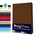 Produktbild: Buymax® Spannbettlaken 60x120cm Baumwolle 100% Kinderbett Spannbetttuch Baby Bettlaken Jersey, Matratzenhöhe bis 15 cm, Farbe Schokobraun