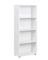 Produktbild: Inter Link - Bücherregal Standregal 4 Fächer Höhenverstellbare Böden Holzregal Wohnzimmer Arbeitszimmer Büro Arco 3 Masse in cm T: 30 x B: 60 x H: 145 Farbe Weiß