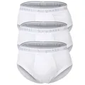 Produktbild: bugatti Herren Slips, 3er Pack - Feinripp, Eingriff, Baumwolle, einfarbig Weiß M