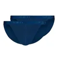 Produktbild: Skiny Herren Tanga Cotton Rib G-String, Navy (080693), S (2er Pack)