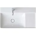 Produktbild: Duravit DuraSquare Möbel-Waschtisch asymmetrisch 23488000411 80x47cm, ohne Überlauf, mit Hahnlochbank, Becken links, 1 Hahnloch, weiß WonderGliss