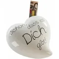 Produktbild: Gilde - Spardose Herz Weiß/silber,keramik Mit Schriftzugschön, Das Es Dich Gibt