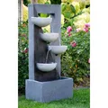 Produktbild: Gartenbrunnen 4-Stufig Springbrunnen Wasserfall Zierbrunnen LED Wasserspiel