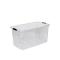 Produktbild: Kreher Aufbewahrungsboxen Master mit Deckel in Transparenter Ausführung. In verschiedenen Größen (wählbar). Aus robustem Kunststoff. (80 Liter)