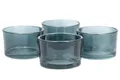 Produktbild: Creativery Teelichtgläser klein 51x33 mm Set 4 Stück Teelichthalter Glas Farbauswahl: Silber/grau 077