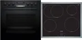 Produktbild: Bosch HND675LS62 (schwarz + edelstah) Herdset mit Induktionskochfeld