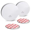 Produktbild: SEBSON Rauchmelder 2er Set, 10 Jahres Batterie, Magnethalterung, VDs 3131 geprüft, DIN EN 14604, Q-Zertifiziert, Feuermelder GS546 flach Ø114 x 24mm