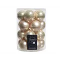 Produktbild: Christbaumkugeln Perle / Champagner Ø 8 cm - Set 16 Stück Glas glänzend & matt –