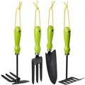 Produktbild: Relaxdays Gartenwerkzeug Set Eisen Kunststoff Vierteilig Mit Aufhängung 27,5 cm x 8 cm x 3,5 cm 460 g