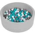 Produktbild: Selonis Bällebad kinder 90x30cm 200 Bunten Plastikbälle ∅6cm - Bällepool Bälle für Bällebad Für baby zimmer Bällebäder Rund - Hellgrau