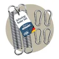 Produktbild: riijk 2 x Hängesessel Schwingfeder für Hängesessel mit Gestell oder Deckenmontage | 4 Karabiner | Für Hängestuhl, Hängeschaukel und Boxsack Halterung | Made in Germany