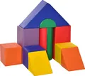 Produktbild: HOMCOM 11-TLG. Softbausteine, Schaumstoffbausteine, Bausteinset zum Toben, Klettern, weiche Riesenbausteine, Bauklötze für 1-3 Jahre Kinder, Kunstlede